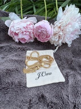 J. Crew Gold Tassel Chain Necklace